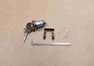 1959-68 Trunk Lock Assembly with Shaft, Gasket & U-Clip Retainer, original style pear head key