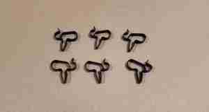 1941-54 Push-In Brake Line Clip Set, 6 pieces