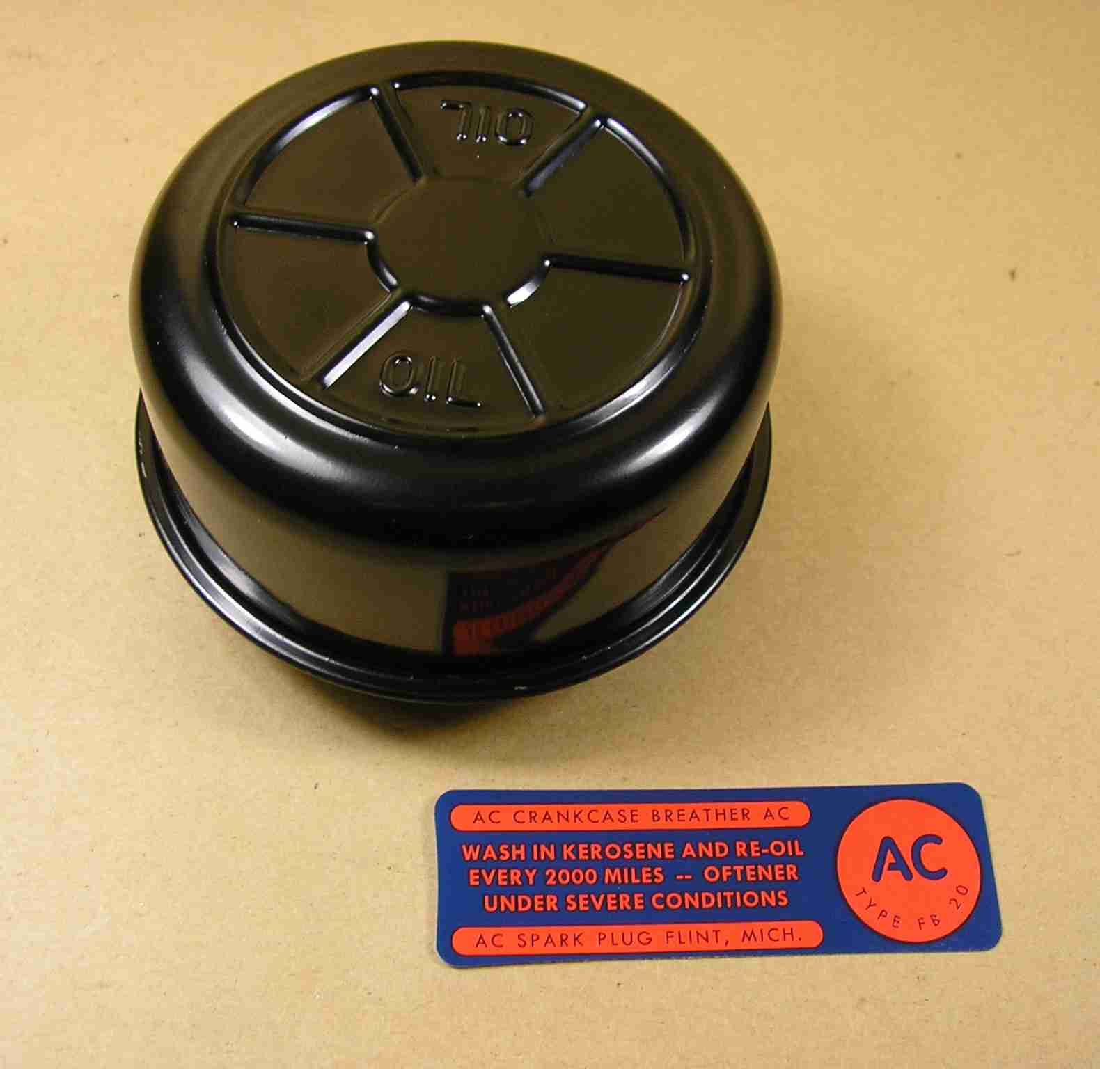 195658 Reproduction Oil Filler Crankcase Breather Cap & Decal Set, see