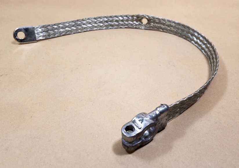 1955-57 Negative Battery Ground Cable, 20-1/2″ braided flat strap