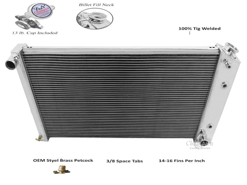 1965 1966,1980 1981 Pontiac Fullsize Cross Flow Radiator, 4 core - Image 2