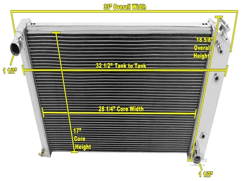 1965 1966,1980 1981 Pontiac Fullsize Cross Flow Radiator, 4 core - Image 3