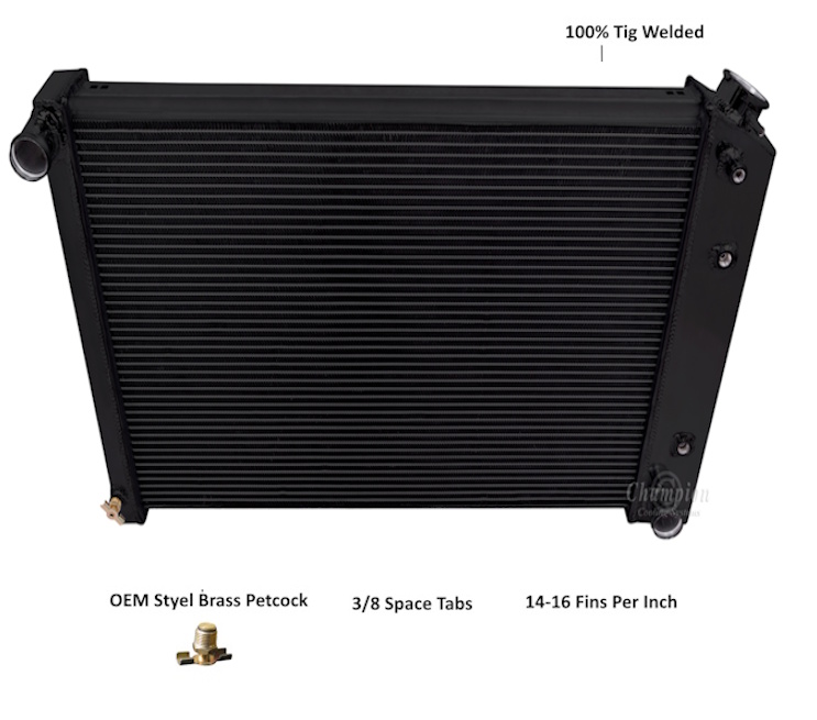 1965 1966,1980 1981 Pontiac Fullsize Cross Flow Radiator, 3 core - Image 2
