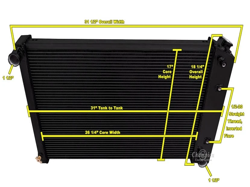 1965 1966,1980 1981 Pontiac Fullsize Cross Flow Radiator, 3 core - Image 3