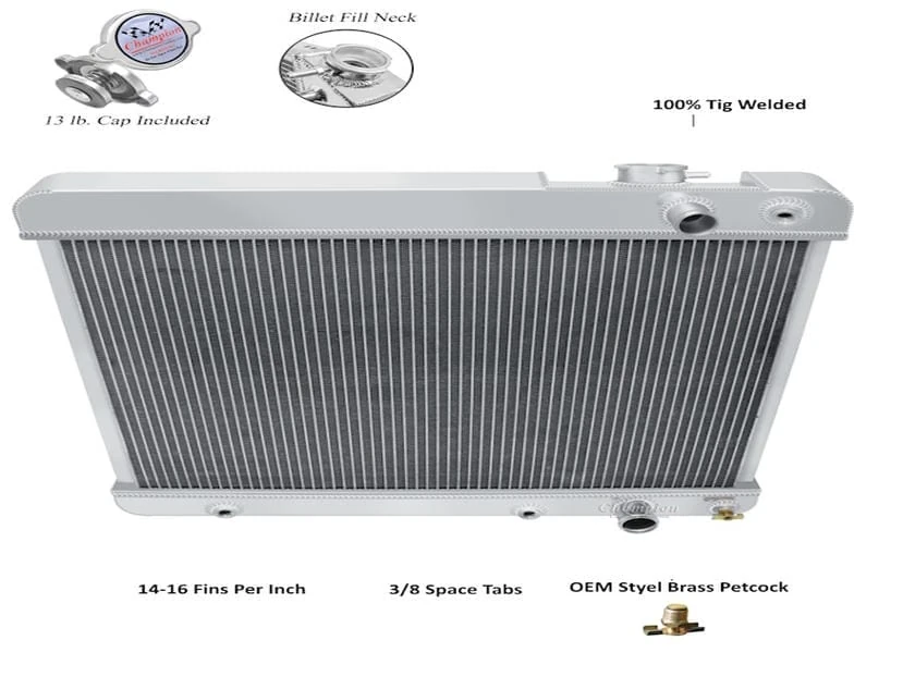 1961 1964 Pontiac Fullsize Down Flow Aluminum Radiator Assembly, LS Conversion - Image 2