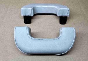 1936 1942 Armrest, Pair, Gray with Base, Pad & Metal Insert