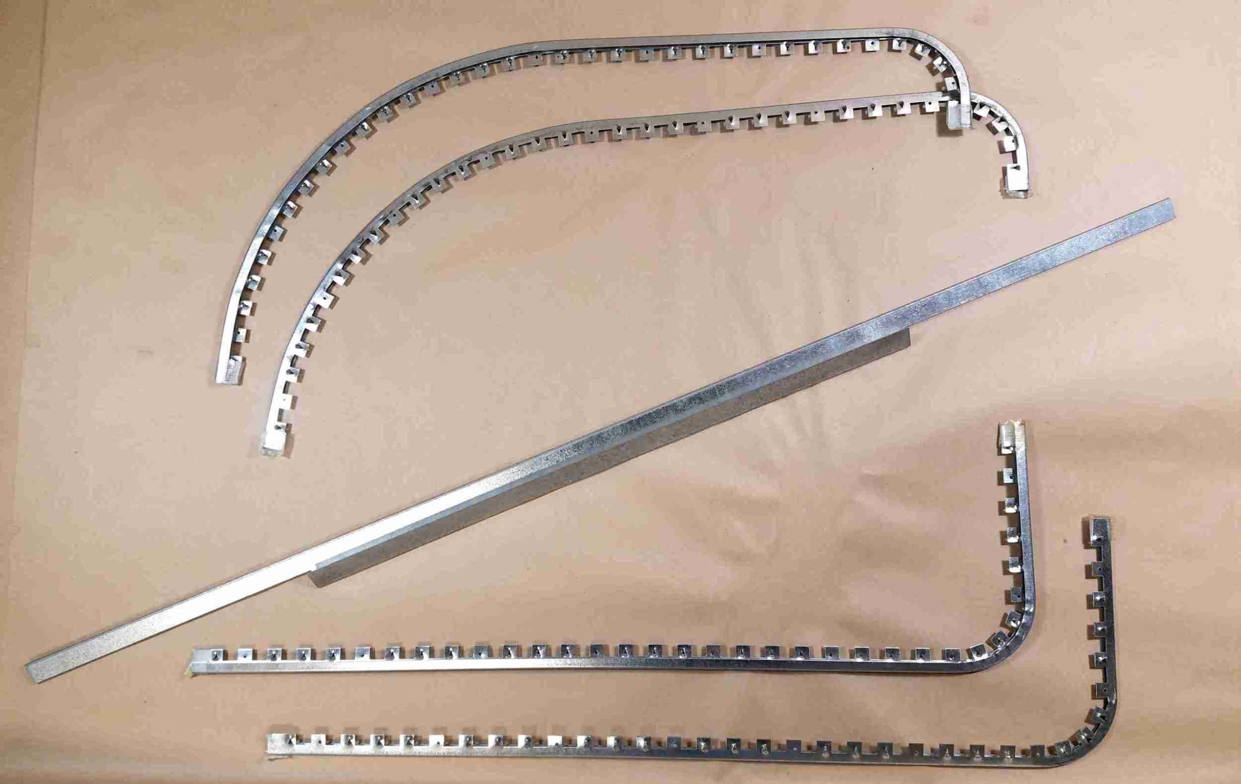 1955-57 Door Edge Metal Band Set, for 2 Door Hardtop & Convertible Door Panel Upholstery, 6 pieces w/ nails