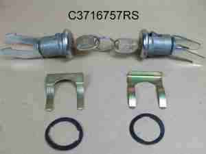 1955-57 U-Pawl Door Safety Lock Assemblies with original octagon keys, All exc 2 Door Hardtop & Convertible