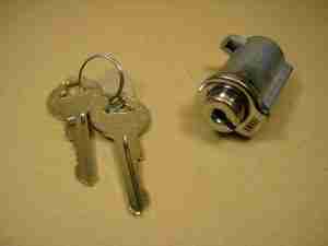 1940-66 Glove Box & Console Lock, w/ original style pear head keys, see description for applications