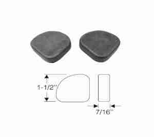 1937-38 Convertible Coupe Upper at Hinge Arm Deck Lid Rubber Bumpers, pair