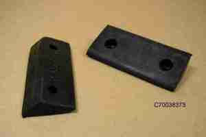 1937-38 Front Door Upper Hinge Post at Instrument Panel Seals, pair w/ steel inserts at screw holes