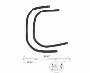 1937-38 4dr Sedan Rear Quarter Ventilator Weatherstrip Set, or 4dr Touring Sedans Model 26/2819