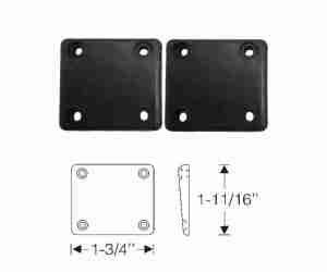 1933-53 Door Bumpers, pair, rectangular, held on by 4x screws, 2x pair per car, 1933-40 2dr Convertible, 1941-53 Convertible & Hardtop, also 4076898