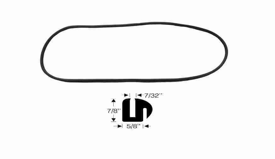 1937-39 Windshield Glass Rubber Channel, 1937-38 All Convertible, 1939 Model 25 Special/Quality 6, use w/ division bar gasket set C4068454RS, also 4074267