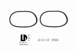 1939 Convertible Windshield Glass Rubber Channel, use w/ division bar gasket set C4090374RS