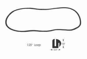 1939 Windshield Glass Rubber Channel, for cars with separate division bar not incorporated into the body