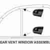 1949-52 4 Door Sedan Rear Door Ventilator Weatherstrip Division Post Grommet Set of 4, upper/lower/left/right - Image 3