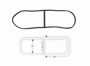 1941-48 Windshield Glass Rubber Channel, 1941-48 Model 26/28 Streamliner 6/8, use w/ pinchweld seal C4112599R & division bar gasket C4125417R