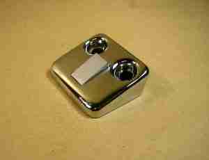 1940-48 Door Lock Striker Plate, 1940 Model 29 Torpedo 8, 1941-48 All Chrome with 2 parallel mounting holds