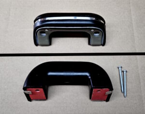 1946 1950 Armrest Assembly, Unupolstered Pad with Stainless Band & Metal Mounting Bracket