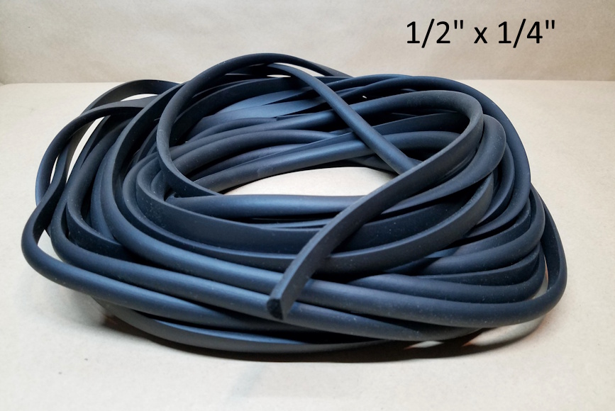 1939 1957 Weatherstrip, 1/2" x 1/4". Semicircle, Sold by the foot. Pontiac Station Wagon & Sedan Delivery