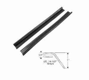 1959-60 Station Wagon End Gate Back Body Opening Pinchweld Finishing Weatherstrip, pair