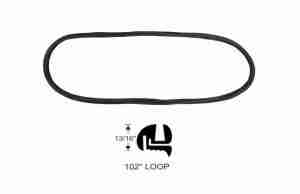1949-51 Back Window Glass Rubber Channel, Model 2507/08 Streamliner Sedan Coupe & 4 Door Sedan