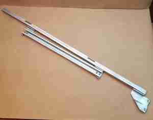 1953-54 2 Door Hardtop & Convertible Right Hand Front Door Window Lower Sash Channel, chrome