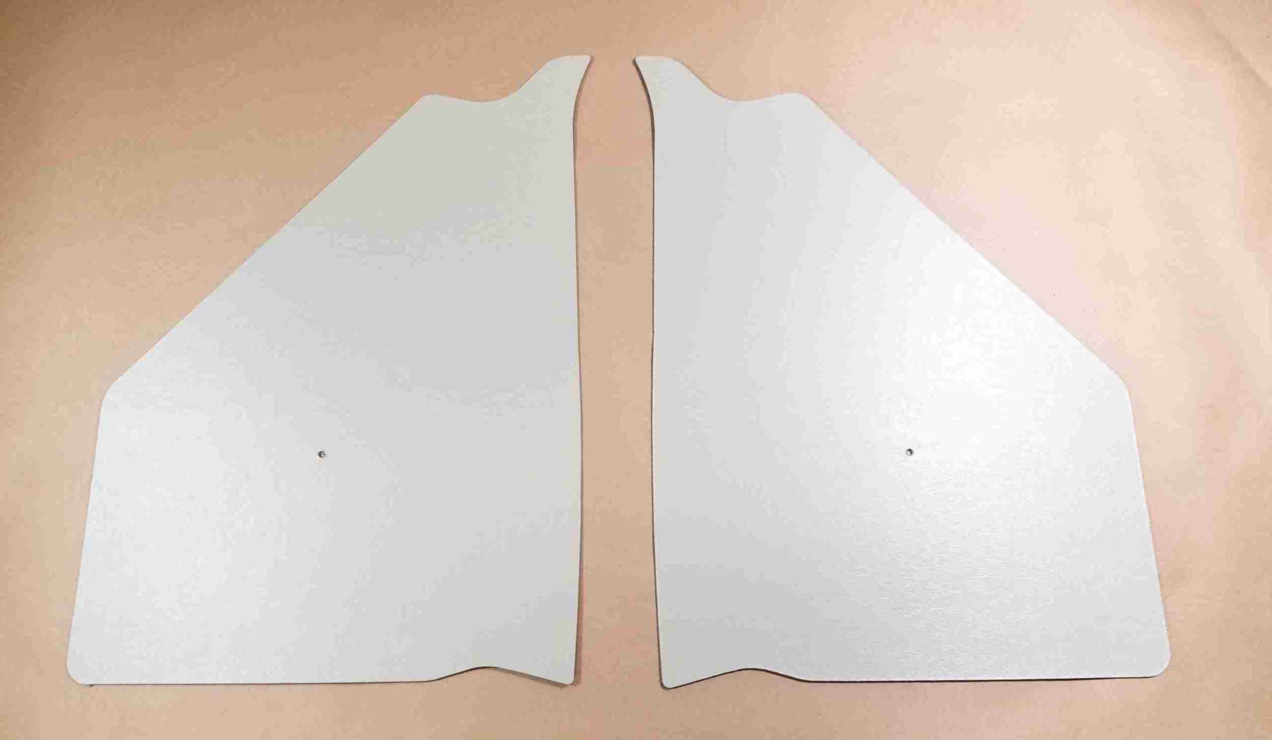 1953-54 2 Door Hardtop & Convertible Cardboard Kick Panels, pair, neutral fawn color
