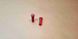 1952-59 Red Plastic Door Lock Pulls, pair