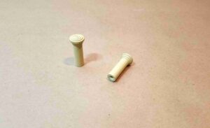 1954 All SD Yellow Plastic Door Lock Pulls, pair