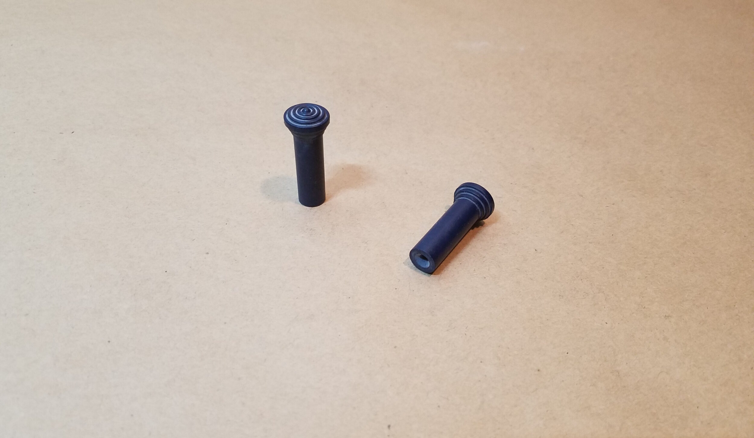 1952-60 Dark Blue Plastic Door Lock Pulls, Pair