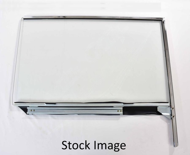 1955-57 2 Door Hardtop & Convertible Left Hand Door Window Assembly, w/ frame & clear glass