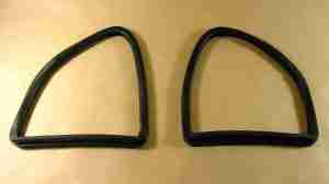 1955-57 Rear Fixed/Stationary Quarter Window Glass Channels, pair, All 4 Door Sedan exc Catalina