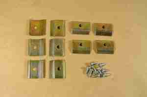 1955-57 All Station Wagon Curved Quarter Glass Lower Retaining Clip Set, 10 pieces