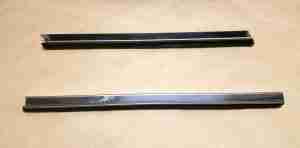1955-57 2dr Safari Stationary Quarter Window Leading Edge Vertical Molding, install on front edges of curved 1/4 glass