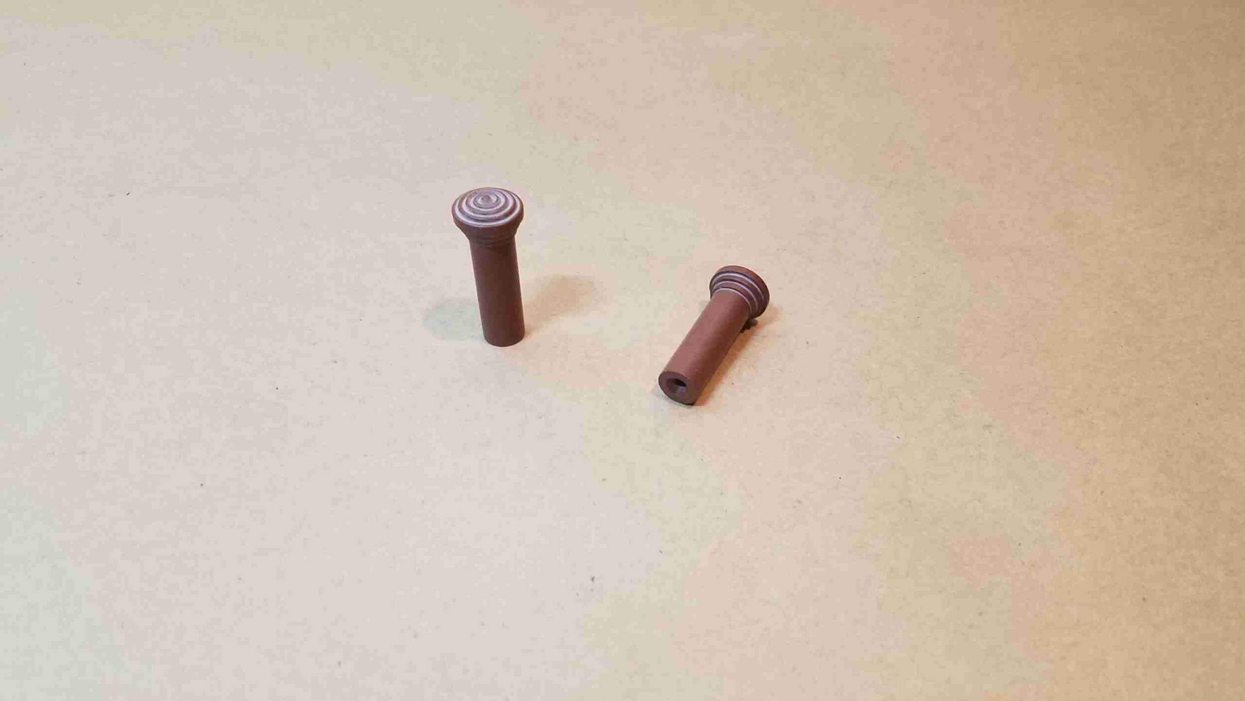 1952-55 Brown/Dark Gold Door Lock Pulls, pair