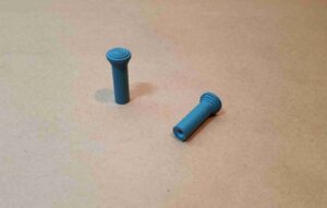 1955-59 Turquoise/Aqua Plastic Door Lock Pulls, pair, 1955 All, 1958 All SD, 1959 Catalina, also 4735825, 4683797