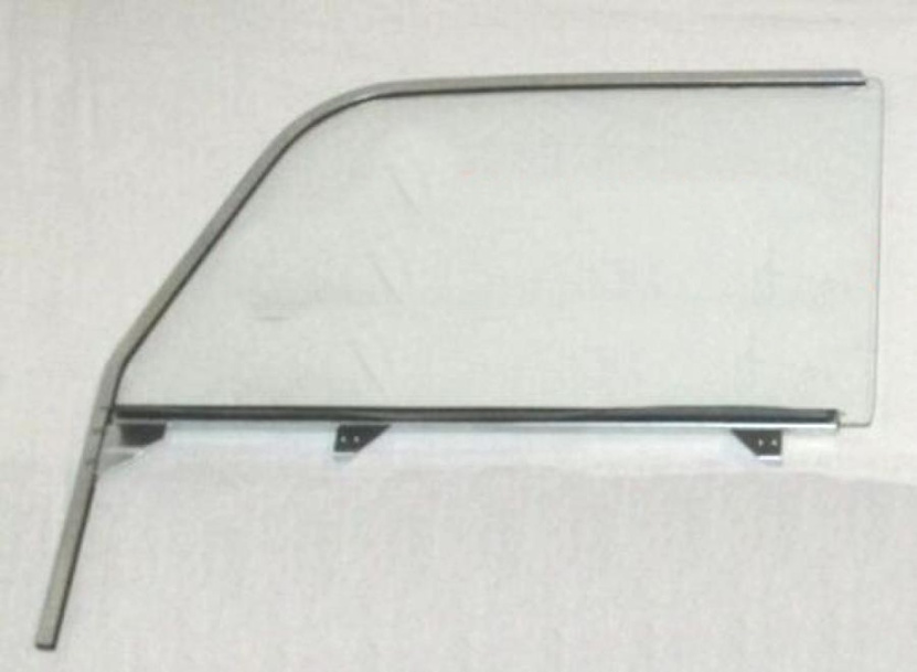 1955-57 2 Door Safari Left Hand Door Window Assembly, w/ frame & clear glass