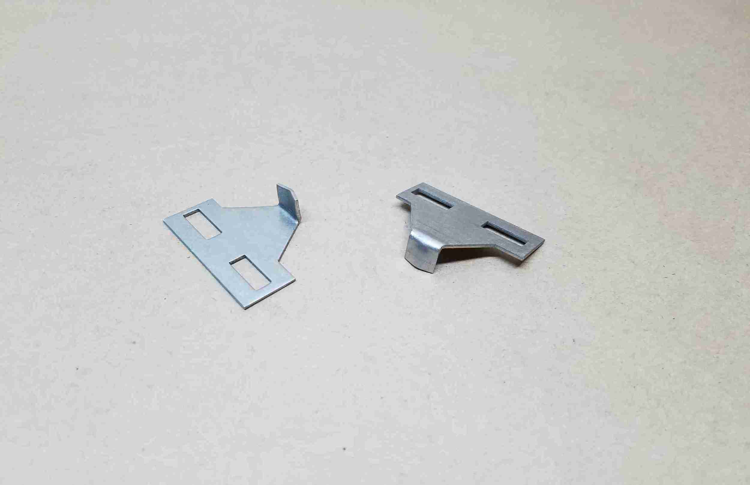 1955-57 2 Door Safari Stainless Steel Sliding Quarter Window Lock Brackets, pair