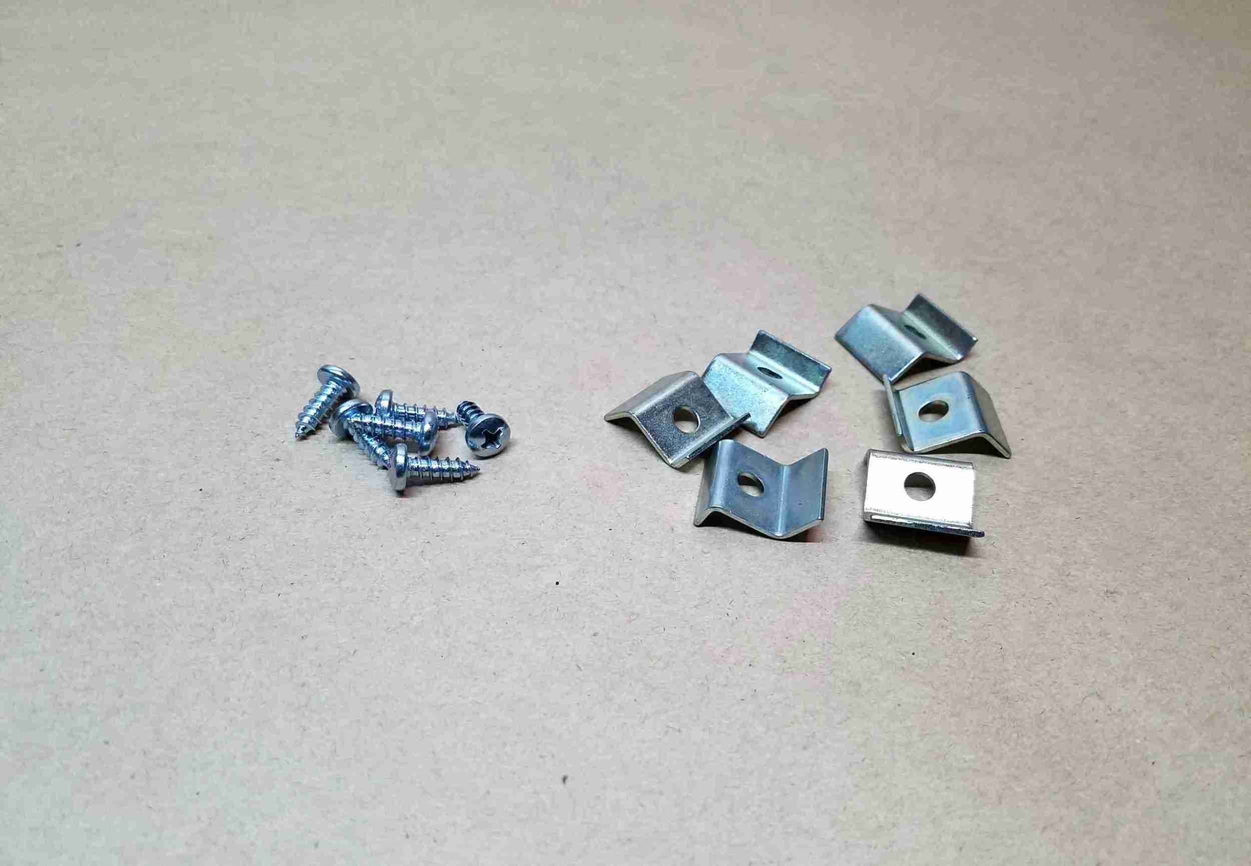 1955-57 2 Door Safari Sliding Quarter or All Station Wagon Stationary Center Glass Channel Locating Clip Set, 6 pieces