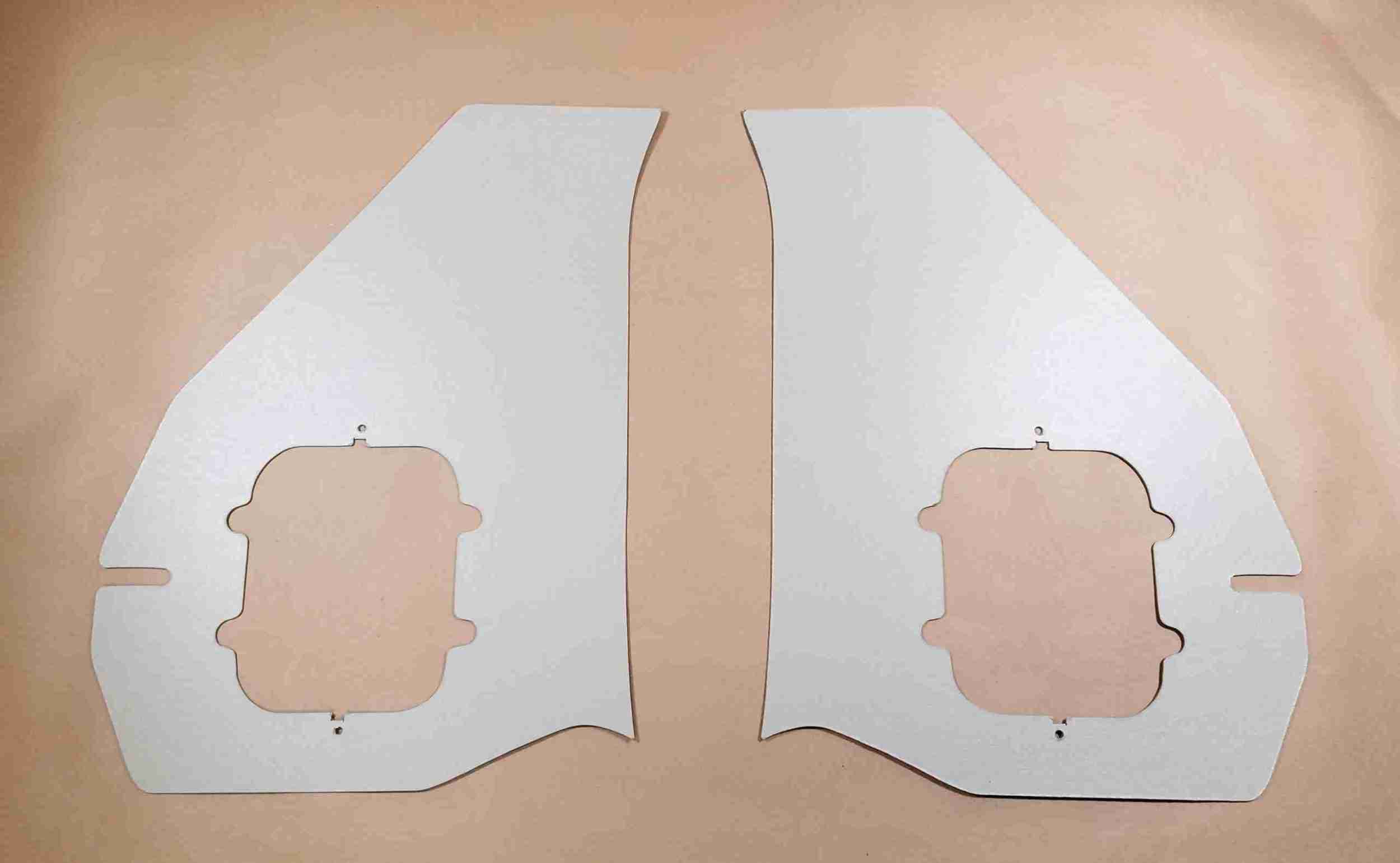 1956 w/o AC Cardboard Kick Panels, pair, neutral fawn color