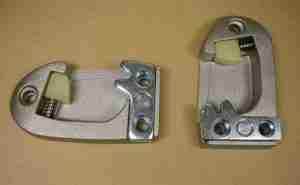 1955-61 Front/Rear Door Lock Strikers, pair, 1955-60 All, 1961 Full Size only