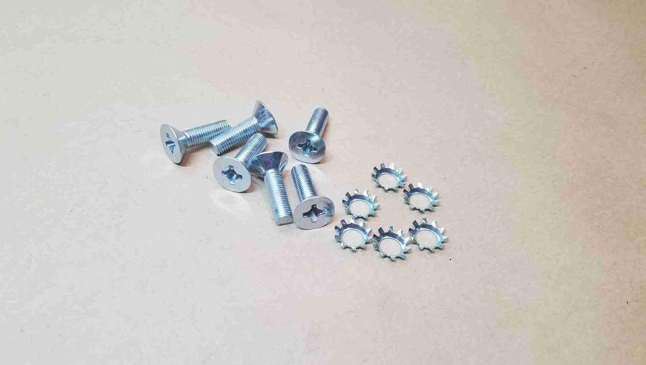 1939-61 Rear Door Hinge to Door or Body/Pillar Screw Set, set of 6 w/ washers