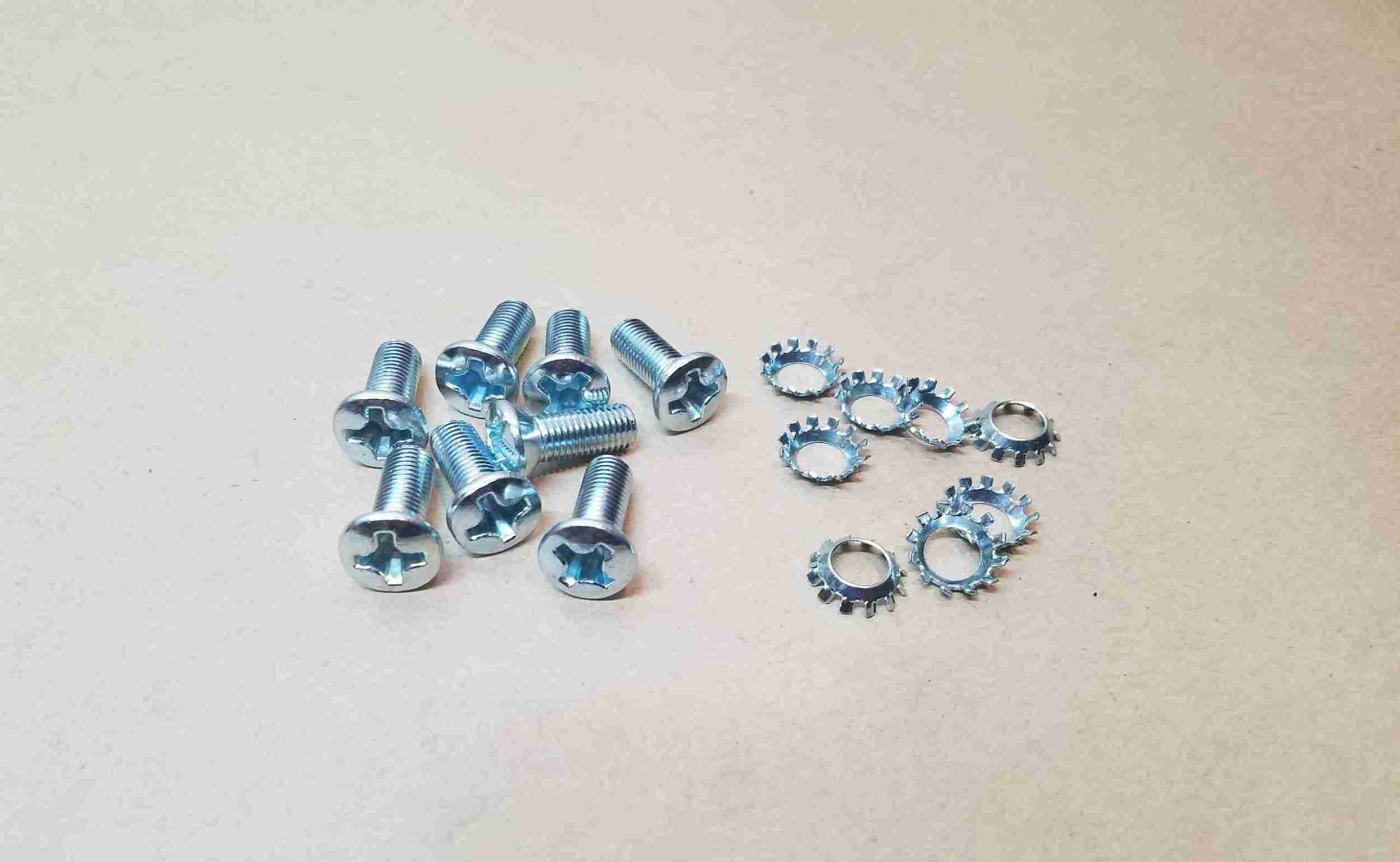 1940-57 Door Hinge to Body or Pillar Screw Set, set of 8 with washers, see description for applications