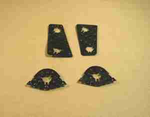 1955-61 Front/Rear Door Lock Striker Lock Plate Set, does 2 strikers, 1955-60 All, 1961 Full Size only
