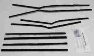 1958 4 Door Sedan Door/Quarter Window Inner/Outer Weatherstrip Fuzzy Kit, fuzzies only