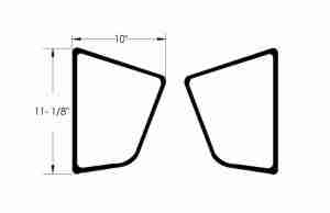 1958 4dr Sedan Rear Door Stationary Ventilator Weatherstrip Seals, pair, for the stationary vent windows in the rear door