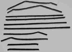 1958 2 Door Sedan Door/Quarter Window Inner/Outer Weatherstrip/Fuzzy Kit, fuzzies only