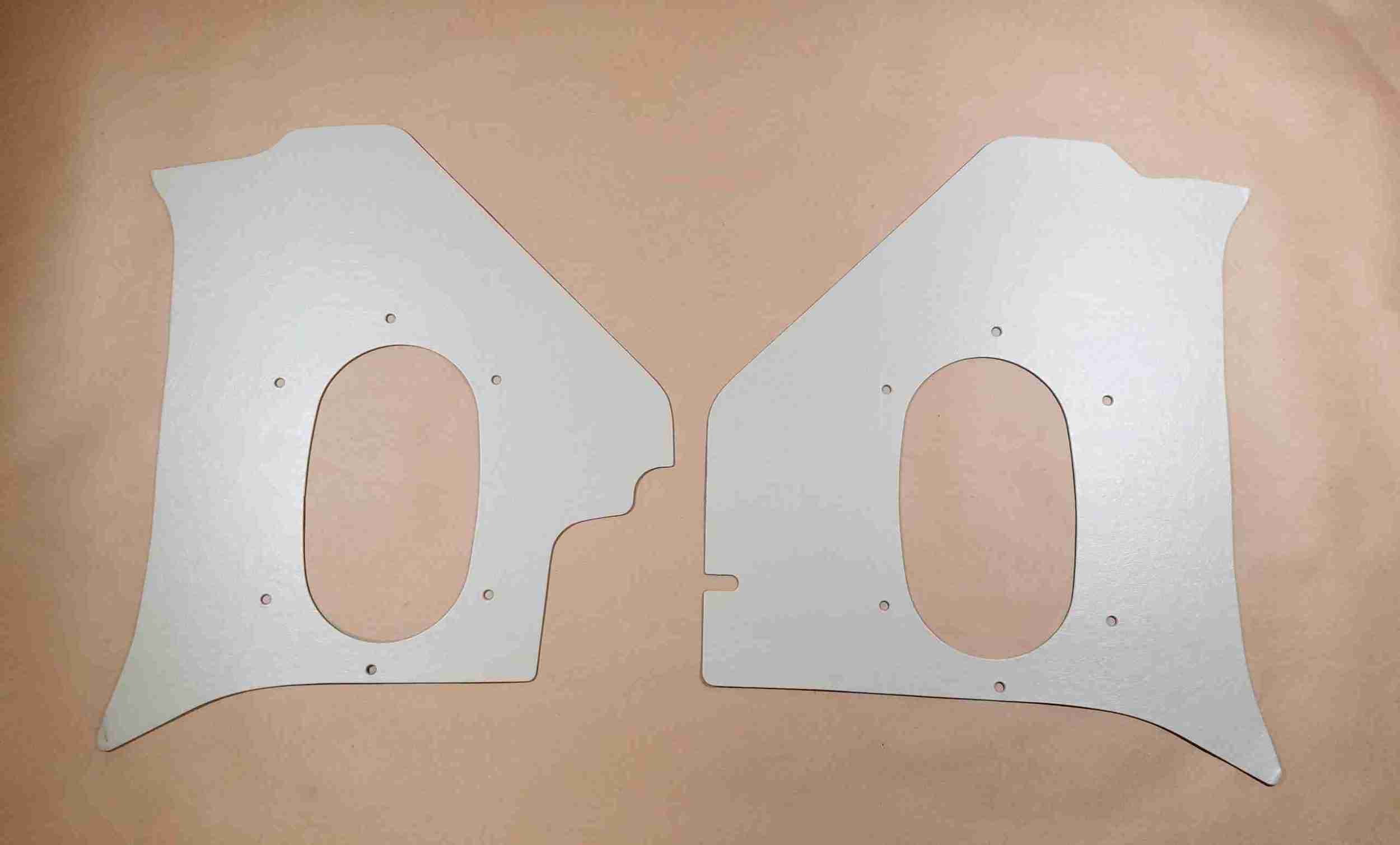 1958 w/o AC Cardboard Kick Panels, pair, neutral fawn color